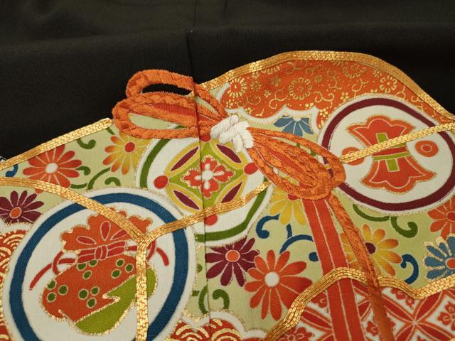 平和屋着物■豪華黒留袖 駒刺繍 花文箱 宝尽くし 金彩 正絹 逸品 DABF0931ya