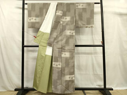 平和屋着物■上質な紬 草花文 正絹 逸品 DABF0932ya