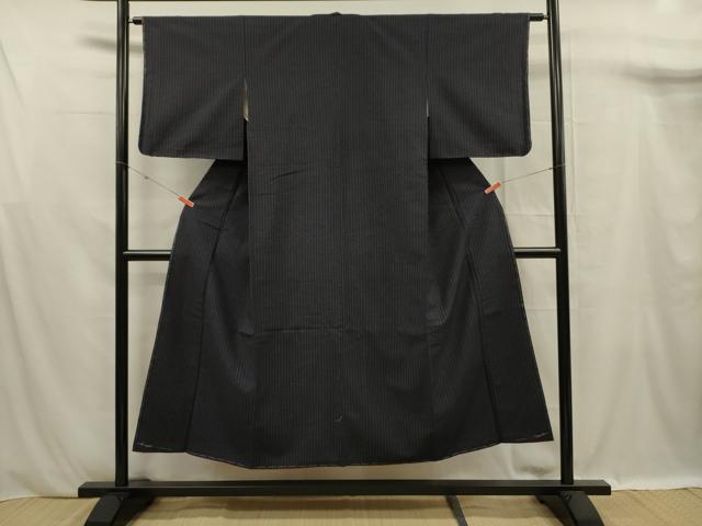 平和屋着物■上質な紬　縞　正絹　逸品　未使用　DABF0934ya