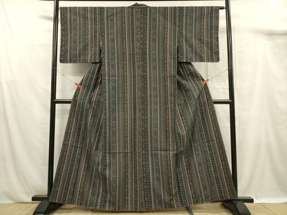 平和屋着物■上質な紬　吉祥間道　正絹　逸品　DABF0937ya