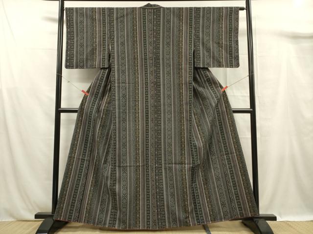 平和屋着物■上質な紬　吉祥間道　正絹　逸品　DABF0937ya