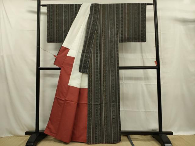 平和屋着物■上質な紬　吉祥間道　正絹　逸品　DABF0937ya