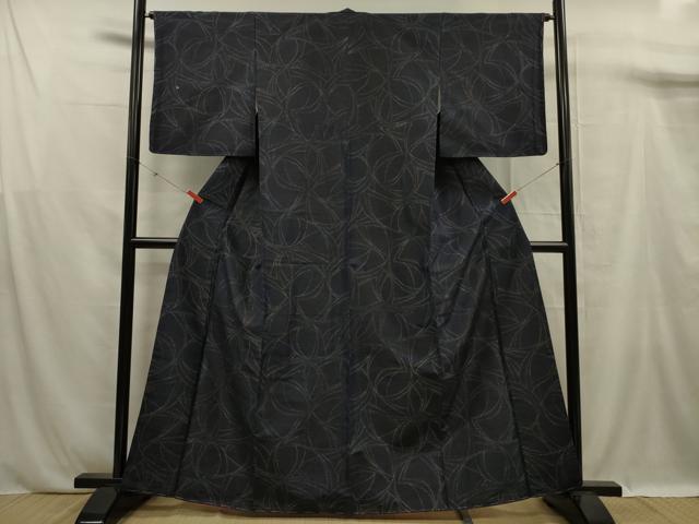平和屋着物■上質な紬　抽象文様　正絹　逸品　未使用　DABF0940ya