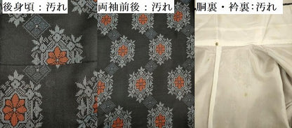 平和屋着物■上質な紬　正倉院花文　正絹　逸品　DABF0949ya