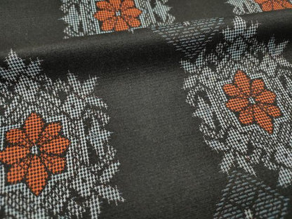 平和屋着物■上質な紬　正倉院花文　正絹　逸品　DABF0949ya