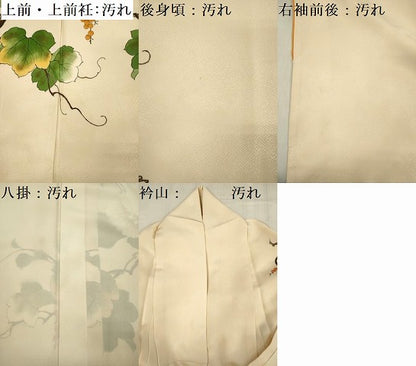 平和屋着物■訪問着　作家物　葡萄蔦の葉飛鳥文　正絹　逸品　DABF0950ya
