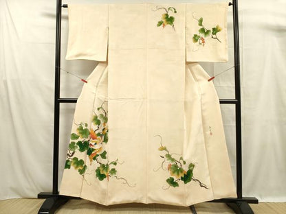 平和屋着物■訪問着　作家物　葡萄蔦の葉飛鳥文　正絹　逸品　DABF0950ya