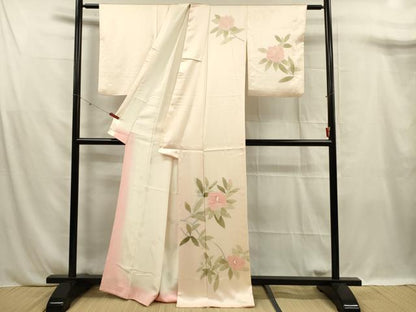 平和屋着物■訪問着　草花文　正絹　逸品　DABF0956ya