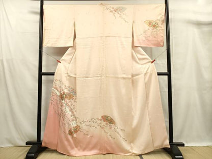 平和屋着物■訪問着　地紙花文　暈し染め　金彩　正絹　逸品　DABF0957cd