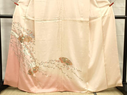 平和屋着物■訪問着　地紙花文　暈し染め　金彩　正絹　逸品　DABF0957cd