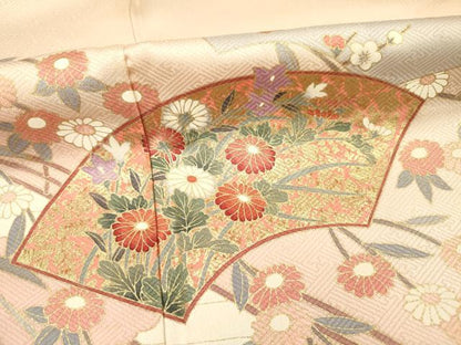 平和屋着物■訪問着　地紙花文　暈し染め　金彩　正絹　逸品　DABF0957cd