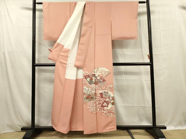 平和屋着物■豪華色留袖　扇面鴛鴦花文　暈し染め　金彩　正絹　逸品　DABF0961ya