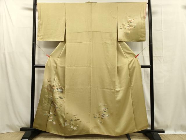 平和屋着物■訪問着　人物風景花文　暈し染め　金銀彩　正絹　逸品　DABF0962ya