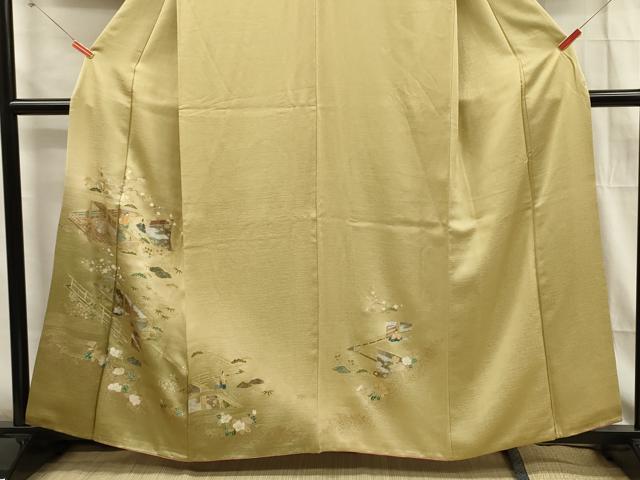 平和屋着物■訪問着　人物風景花文　暈し染め　金銀彩　正絹　逸品　DABF0962ya