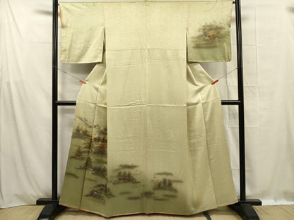 平和屋着物■訪問着　風景文　暈し染め　金銀彩　正絹　逸品　DABF0964ya