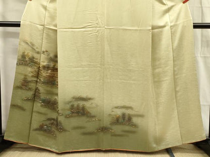 平和屋着物■訪問着　風景文　暈し染め　金銀彩　正絹　逸品　DABF0964ya