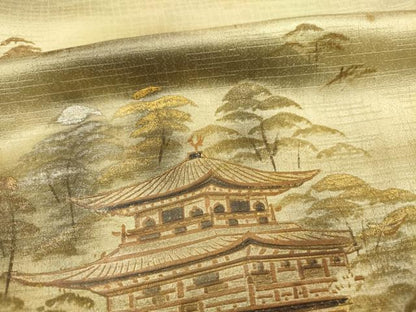 平和屋着物■訪問着　風景文　暈し染め　金銀彩　正絹　逸品　DABF0964ya