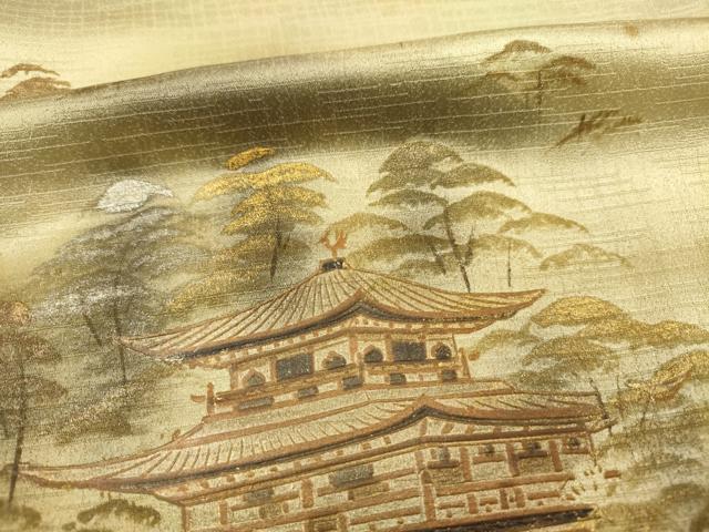 平和屋着物■訪問着　風景文　暈し染め　金銀彩　正絹　逸品　DABF0964ya