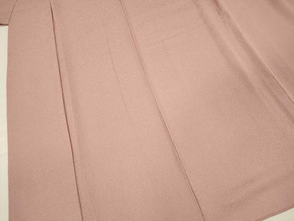 平和屋着物■上質な色無地　霞地紋　撫子色　正絹　逸品　DABF0965ya