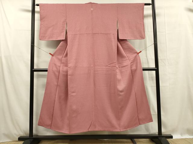 平和屋着物■上質な色無地　霞地紋　薄紅梅色　正絹　逸品　DABF0967ya