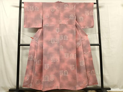 平和屋着物■上質な小紋　遠州椿　暈し染め　正絹　逸品　DABF0969ya