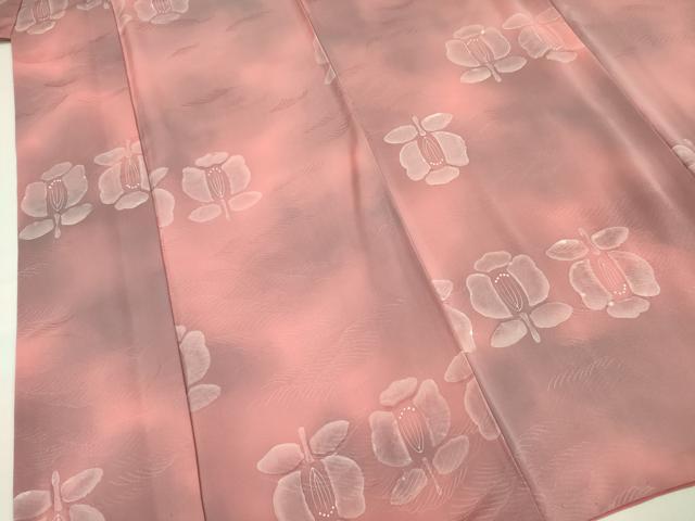 平和屋着物■上質な小紋　遠州椿　暈し染め　正絹　逸品　DABF0969ya