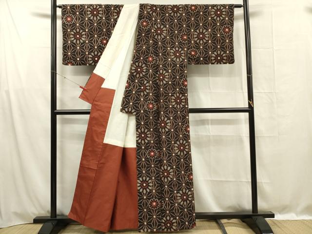 平和屋着物■上質な紬　草花地紋　正絹　逸品　DABF0973ya