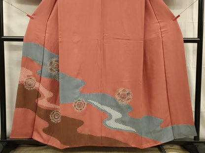 平和屋着物■中国三大刺繍　スワトウ刺繍　汕頭刺繍　総刺繍　訪問着　絞り　花鳥丸文　金銀彩　正絹　逸品　DABF0975ya