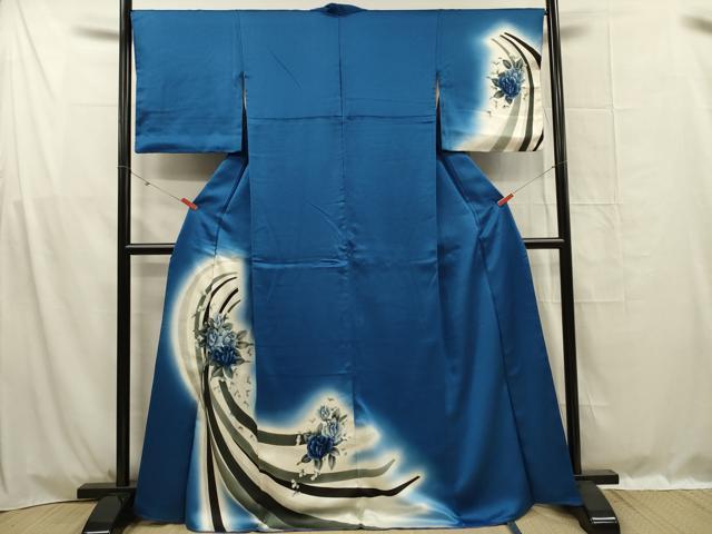 平和屋着物■訪問着 薔薇 バラ 暈し染め 正絹 逸品 DABF0980ya
