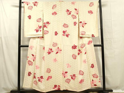 平和屋着物■上質な小紋　絞り　草花文　金彩　正絹　逸品　DABF0981ya