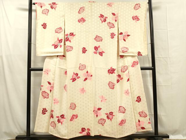平和屋着物■上質な小紋　絞り　草花文　金彩　正絹　逸品　DABF0981ya