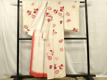 平和屋着物■上質な小紋　絞り　草花文　金彩　正絹　逸品　DABF0981ya