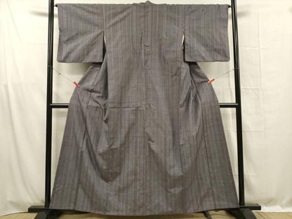 平和屋着物■上質な紬　幾何学間道　まるやま扱い　正絹　逸品　DABF0982ya