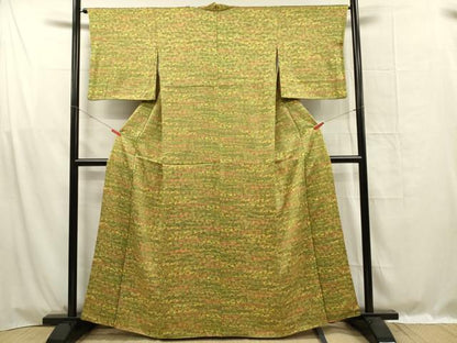平和屋着物■上質な小紋　更紗花文　正絹　逸品　DABF0985ya