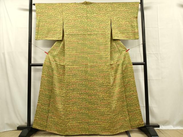 平和屋着物■上質な小紋　更紗花文　正絹　逸品　DABF0985ya
