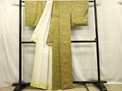 平和屋着物■上質な小紋　更紗花文　正絹　逸品　DABF0985ya
