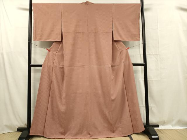 平和屋着物■小紋　斜縞　洗える着物　未使用　DABF0989ya
