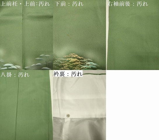 平和屋着物■訪問着　風景文　暈し染め　金彩　正絹　逸品　DABF0990ya