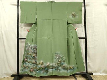 平和屋着物■訪問着　風景文　暈し染め　金彩　正絹　逸品　DABF0990ya