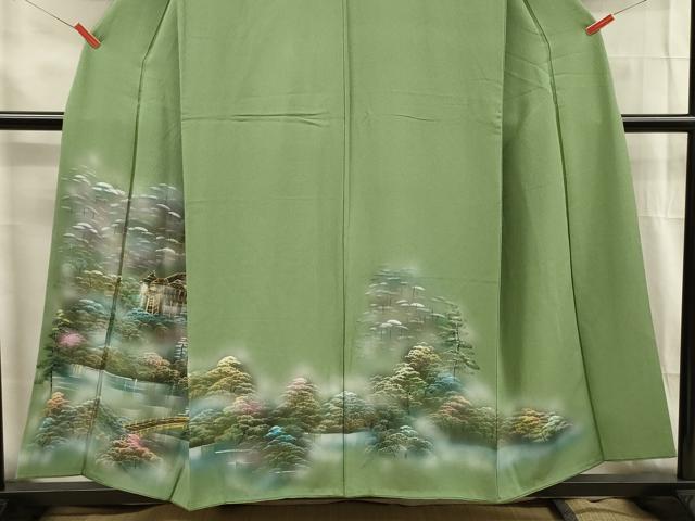 平和屋着物■訪問着　風景文　暈し染め　金彩　正絹　逸品　DABF0990ya