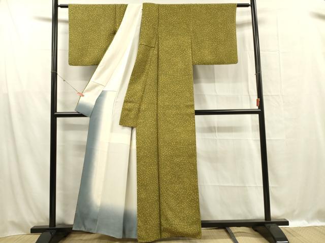 平和屋着物■上質な小紋　花唐草文　正絹　逸品　DABF0996ya