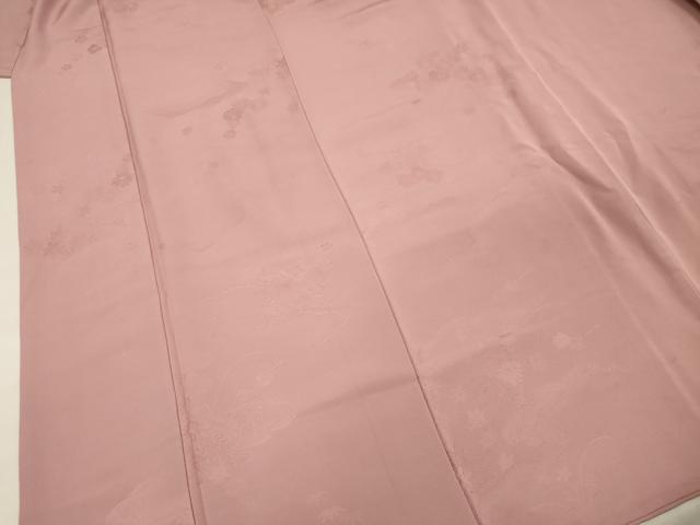 平和屋着物■上質な色無地　枝梅地紋　石竹色　正絹　逸品　DABF0997ya