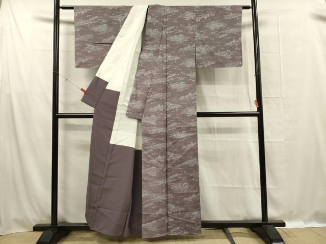 平和屋着物■本場染大島紬　風景文　正絹　逸品　未使用　DABF0999ya