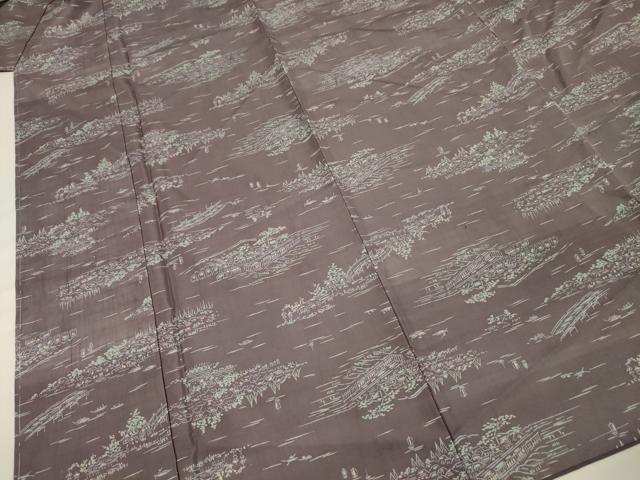 平和屋着物■本場染大島紬　風景文　正絹　逸品　未使用　DABF0999ya