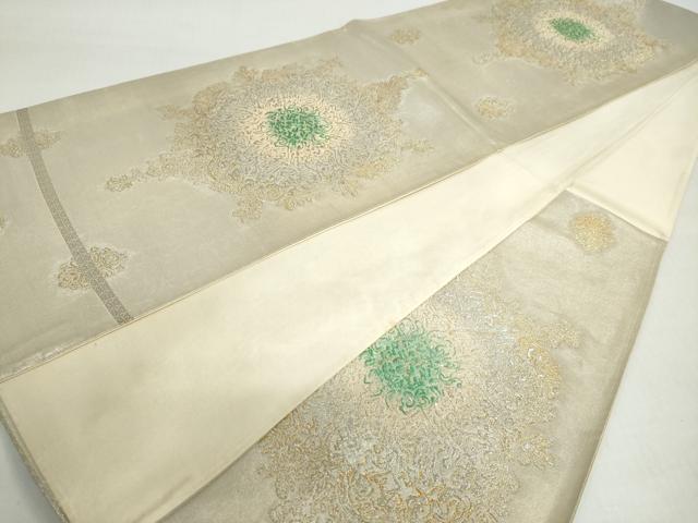 平和屋着物◎六通柄袋帯 天平更紗文 金銀糸 正絹 逸品 DABF1003ud
