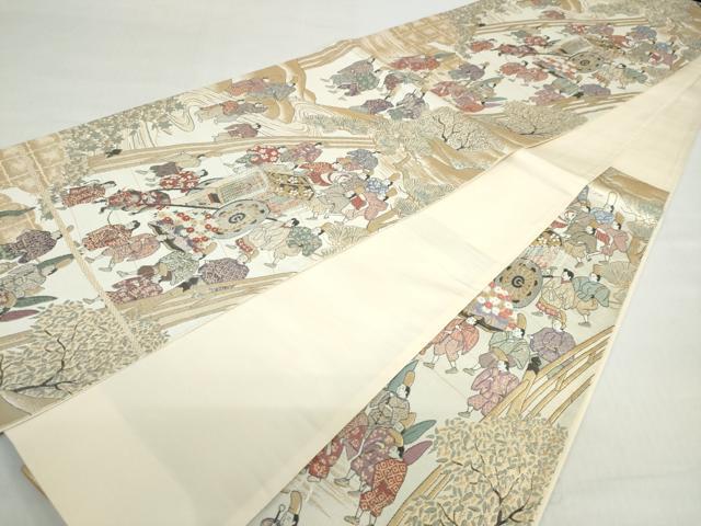 平和屋着物◎六通柄袋帯 京洛葵祭の図 金糸 正絹 逸品 DABF1006ud