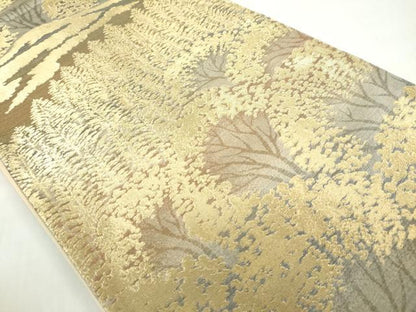 平和屋着物◎六通柄袋帯 風景樹林文 金糸 正絹 逸品 DABF1026ud