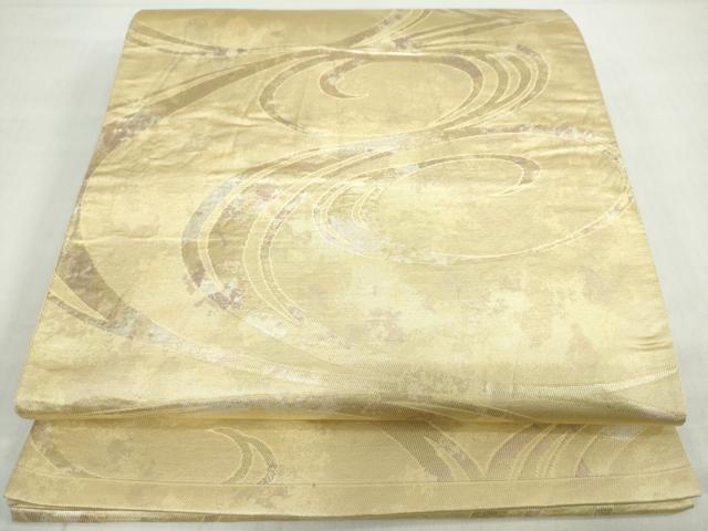 平和屋着物◎六通柄袋帯 流水文 引箔 正絹 逸品 DABF1043ud