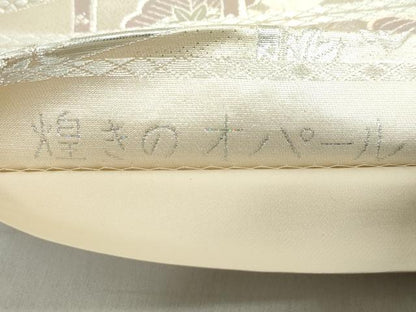 平和屋着物◎六通柄袋帯 煌きのオパール 雲取り几帳花鳥文 正絹 逸品 DABF1053ud