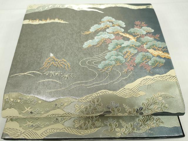平和屋着物◎六通柄袋帯 浜松文 金銀糸 正絹 逸品 DABF1095ud